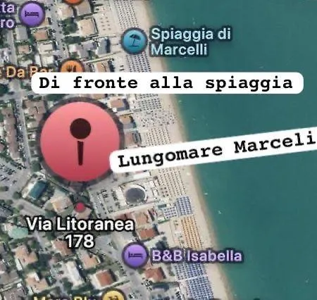 Conero Casa- Di Numana In Via Litoranea 178 Fronte Mare Con Pass Parcheggio Gratuito Lägenhet Marcelli